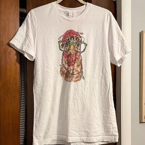 Bella Canvas White Tee with chicken Graphic